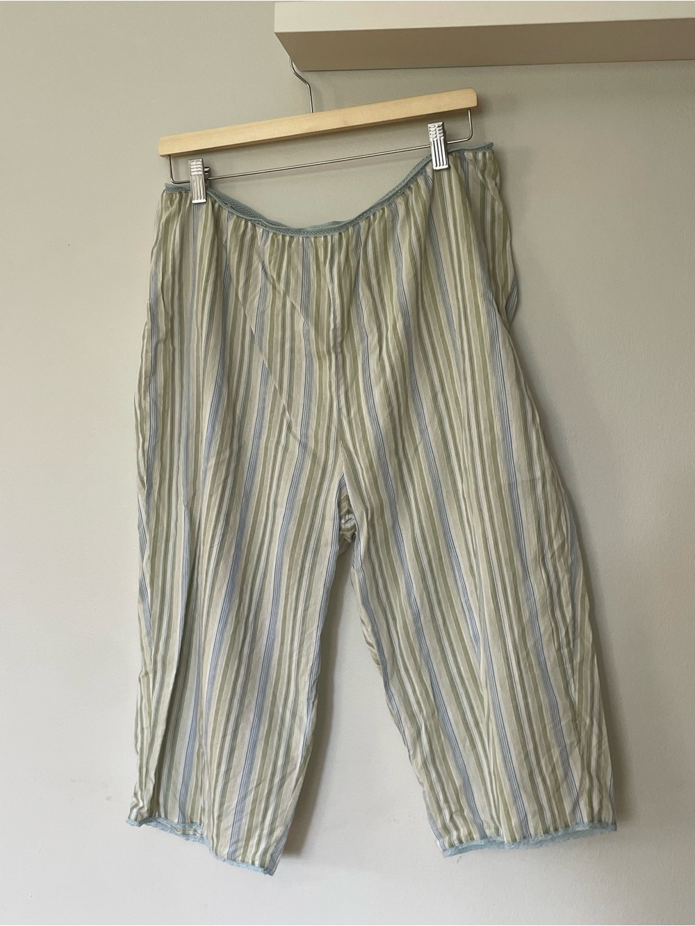 April Cornell Striped Lounge Pants in Pale Blue & Sage Green